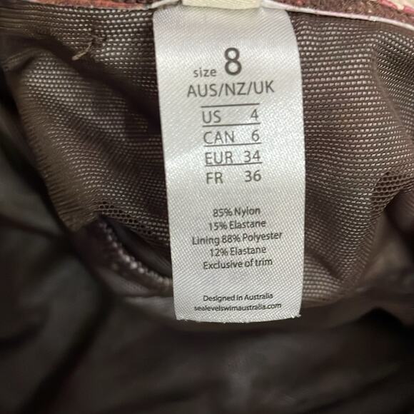 Sea Level Floral Print V Neck One Piece Swimsuit Size 4 New - Picture 6 of 6